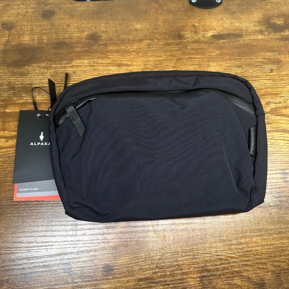 NEW ALPAKA Flight Sling 2L Black Axoflux 210D Ripstop Nylon Travel Crossbody Bag